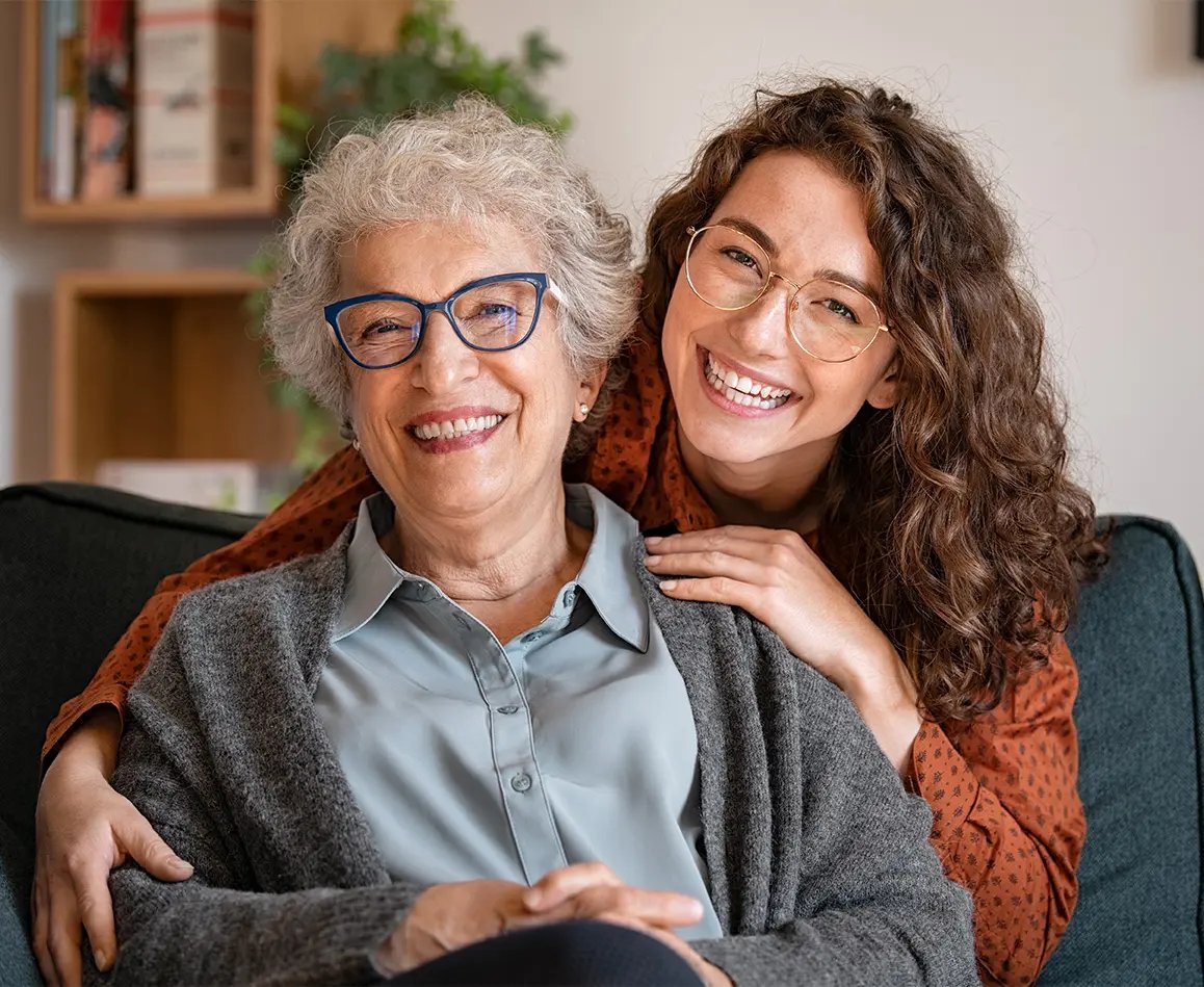 Older Lady and woman smiling in the camera